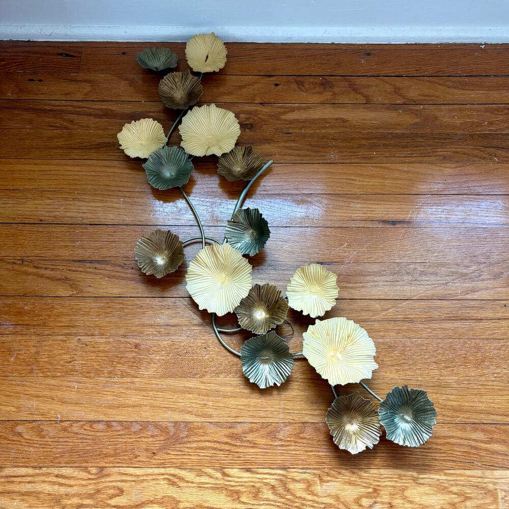 Vintage Metal Leaf Wall Art Botanical Gold Bronze Decor